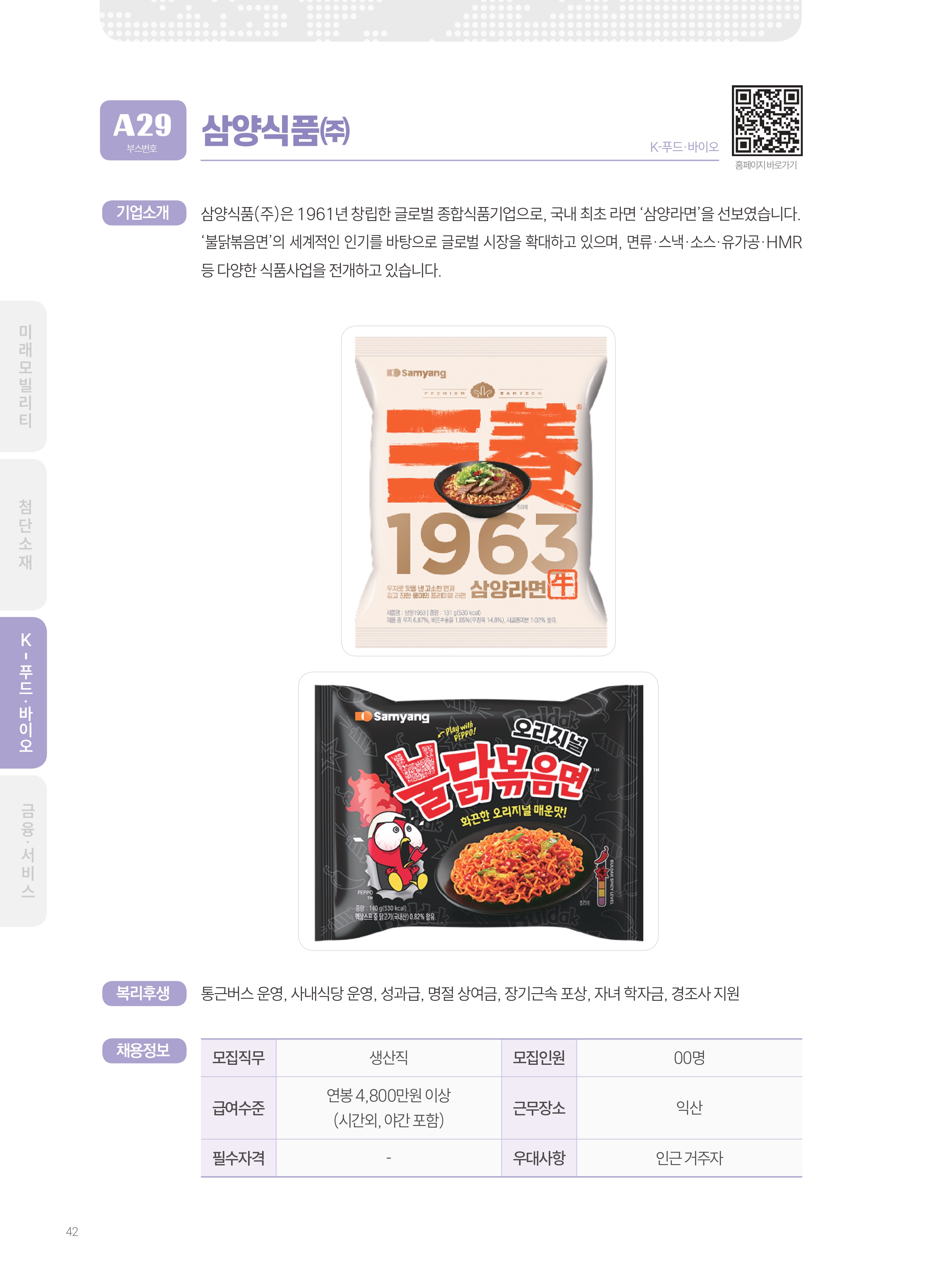 2026년도 삼양식품(주) 익산공장 기업 소개 자료 이미지 1